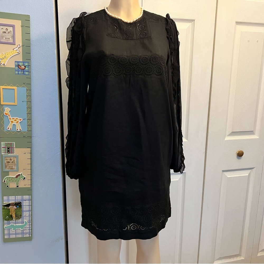 See By Chloé Long sleeve black mini dress